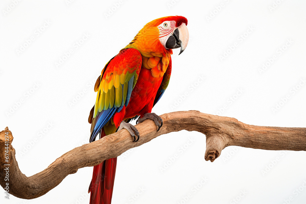 a parrot on a tree branch