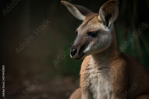Wallaby wild animal. Nature wildlife cute mammal alone. Generate Ai © nsit0108