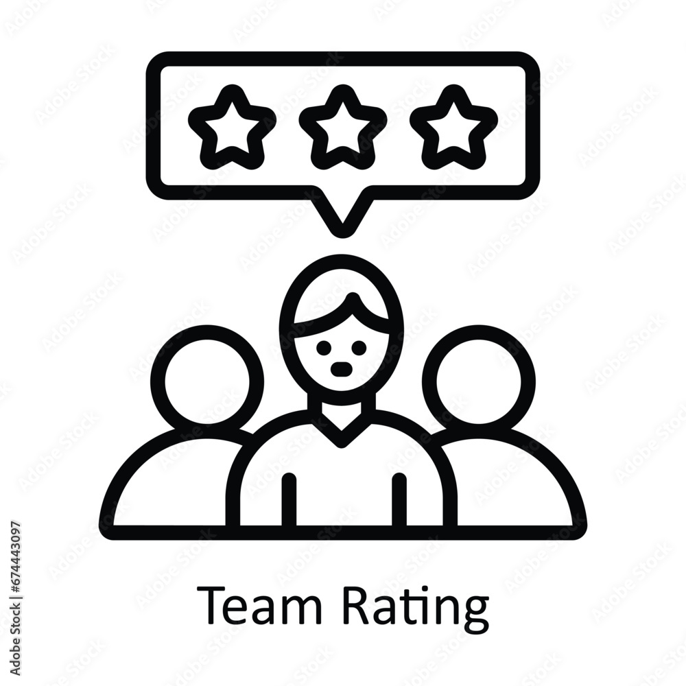 Fototapeta premium Team Rating vector outline Design illustration. Symbol on White background EPS 10 File