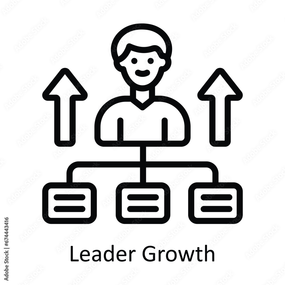 Leader Growth vector  outline Design illustration. Symbol on White background EPS 10 File