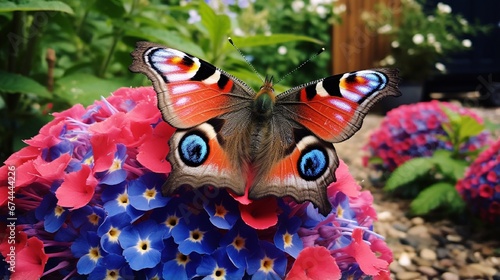 closeup of butterfly on flower generated by AI tool 