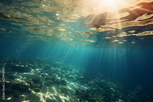 background of the view of sunlight on the seabed