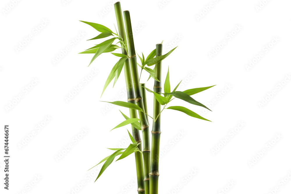 Obraz premium Bamboo tree isolated on transparent background.