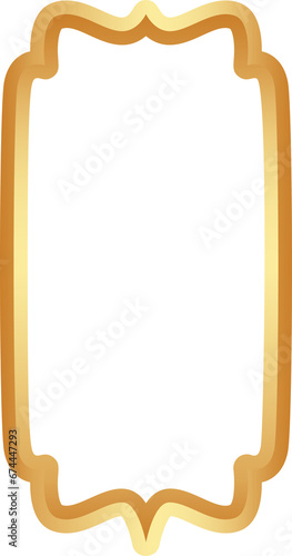 Golden Ramadan frame. Islamic window shapes with ornament. Muslim vector vintage border. Indian decoration for banner in oriental style.