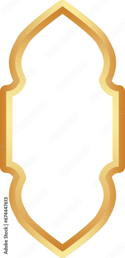 Golden Ramadan frame. Islamic window shapes with ornament. Muslim vector vintage border. Indian decoration for banner in oriental style. Golden Ramadan frame. Islamic window shapes with ornament. Muslim vector vintage border. Indian decoration for banner in oriental style.
