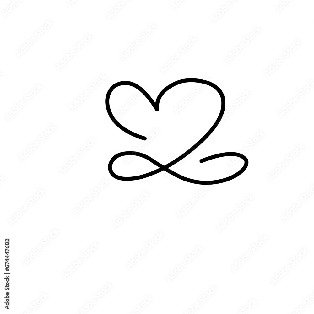 Hand lettering love heart infinity