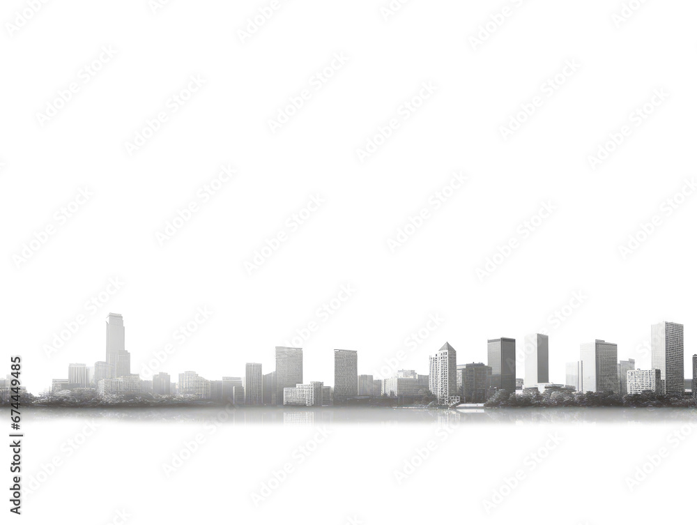 Skyline cityscape on transparent background Skyline cityscape on transparent background