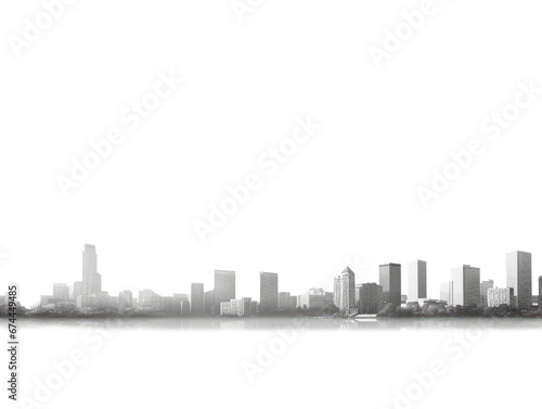 Skyline cityscape on transparent background photo