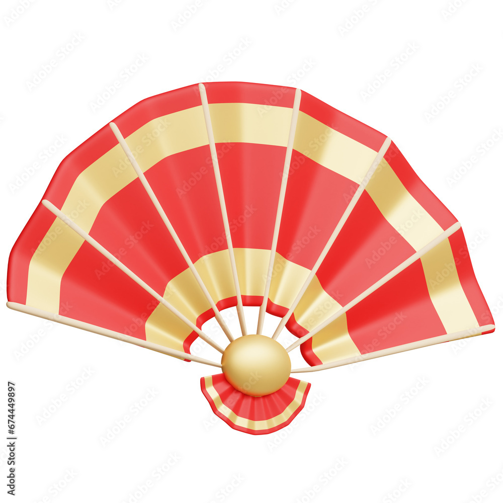 Fototapeta premium 3D Chinese Paper Fan
