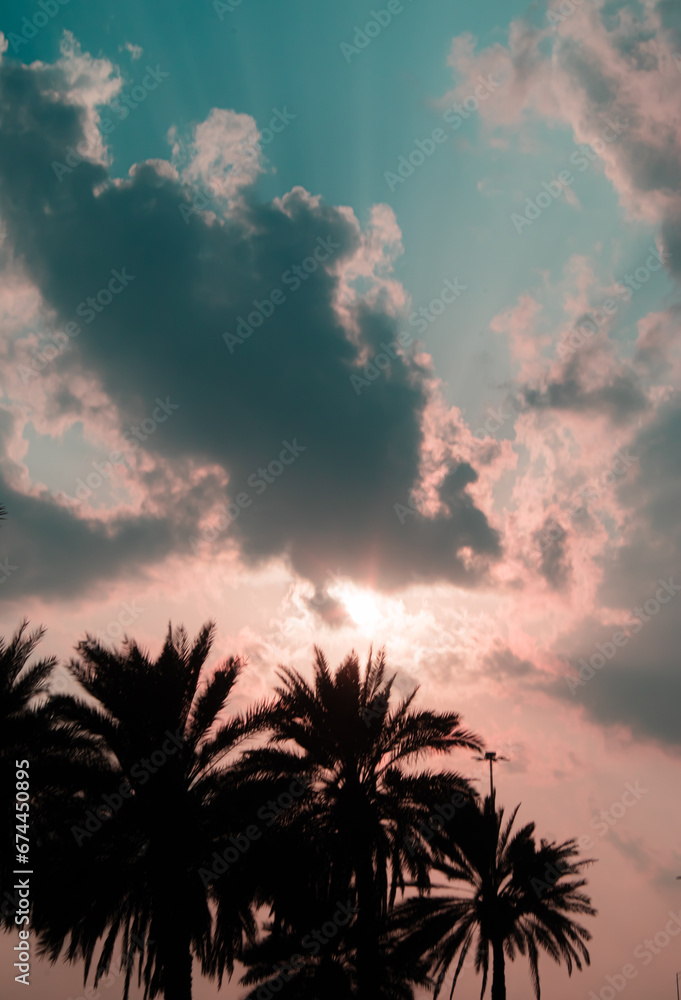 Beautiful sky at sunset, clouds during sunset Beautiful sky at sunset, clouds during sunset