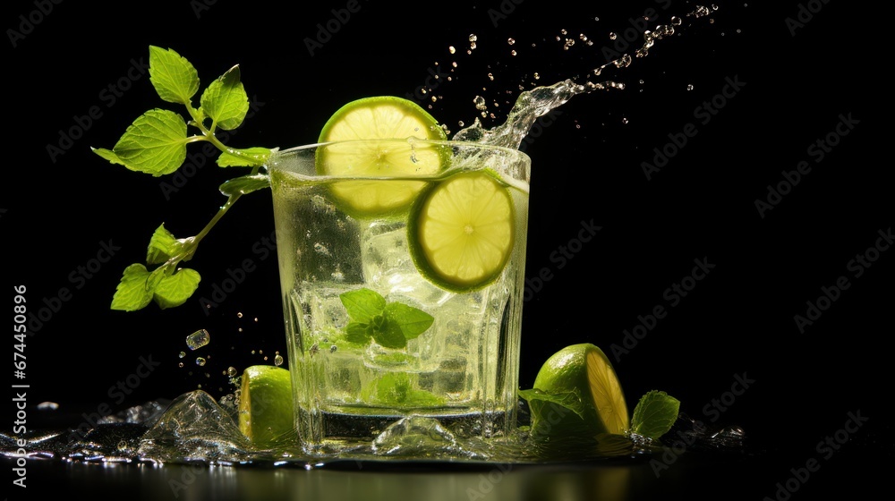 Fototapeta premium Zesty Lime Slice Splash
