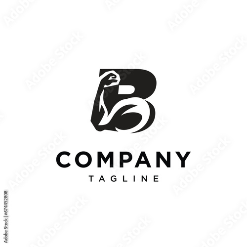 Letter B Bicep or strong arm logo icon vector template.eps