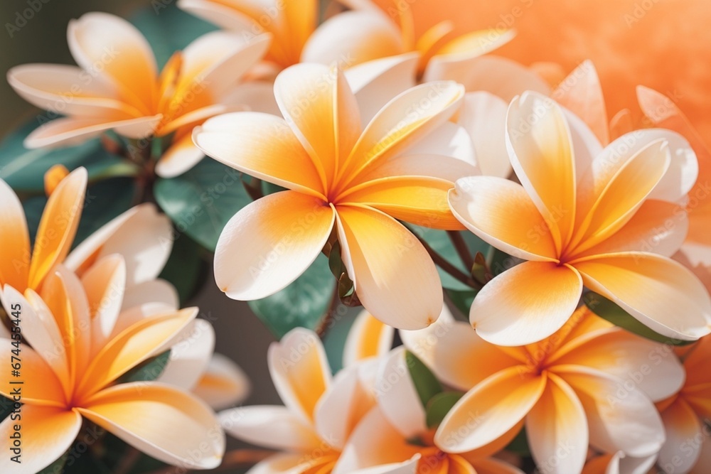 Obraz premium frangipani plumeria flower background