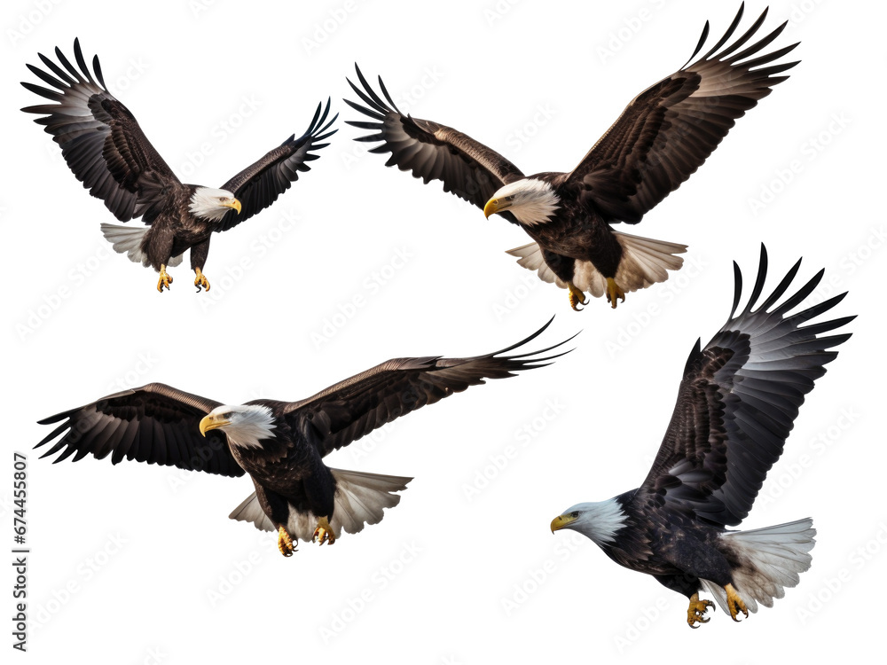 Fototapeta premium eagle in flight isolated on transparent background