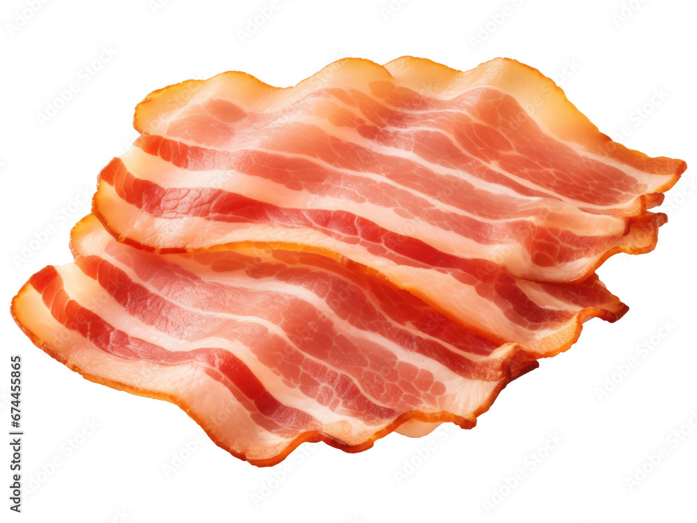 slices of ham isolated on transparent background