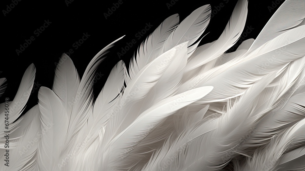 Fototapeta premium abstract background in the form of black and white feathers