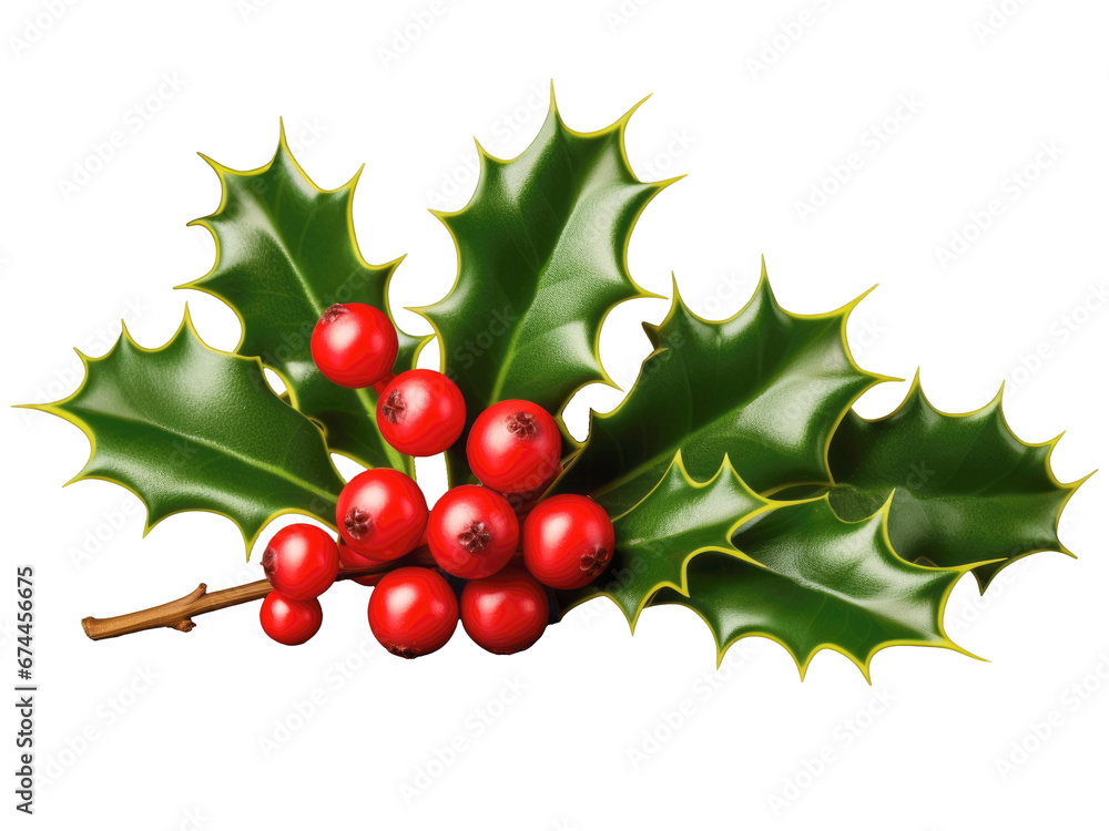 Christmas Holly isolated on transparent background Christmas Holly isolated on transparent background
