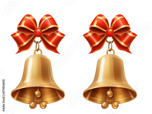 christmas bells isolated on transparent background
