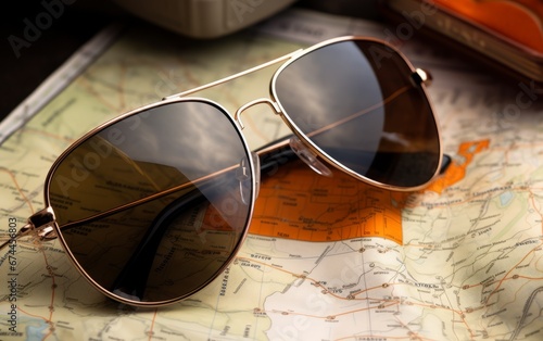 Classic aviator sunglasses are on the map photo