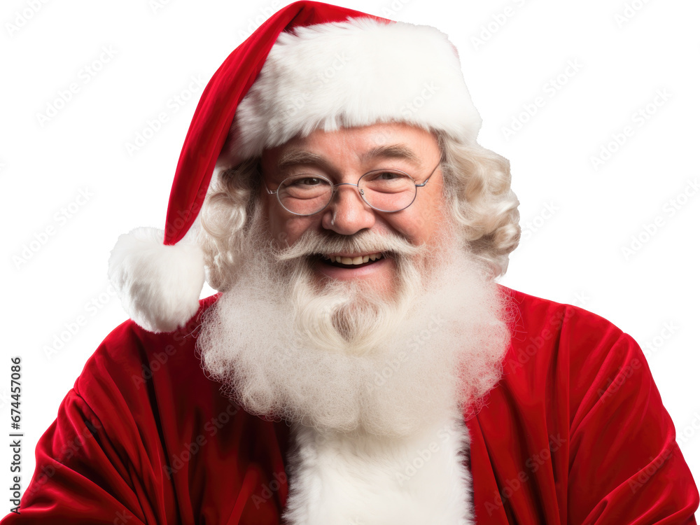 portrait of santa claus isolated on transparent background
