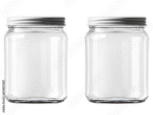 empty glass jar isolated on transparent background 