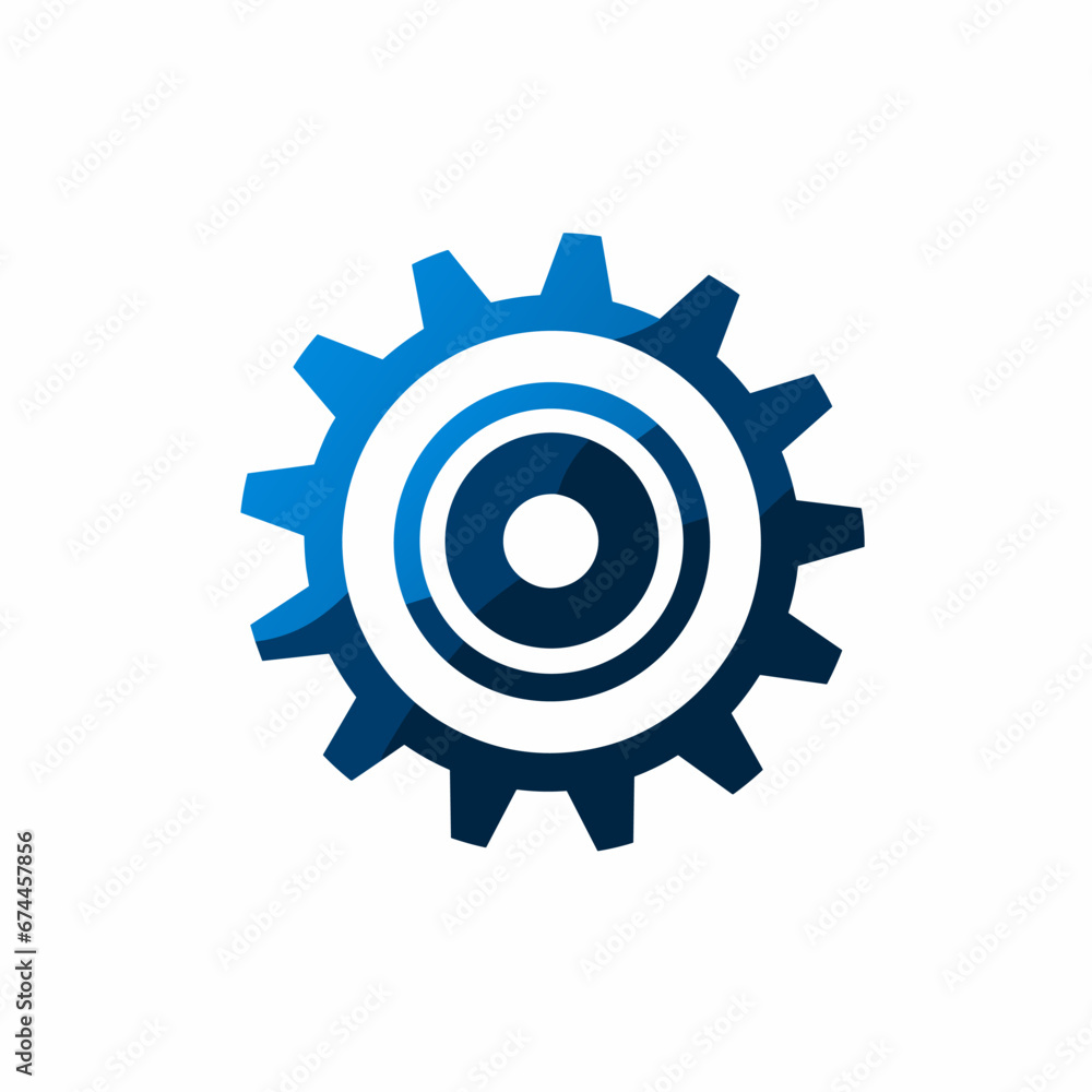 Public utilities filled blue logo. Gear simple icon. Reliability business value. Design element. Created with artificial intelligence. Ai art for corporate branding, marketing campaign