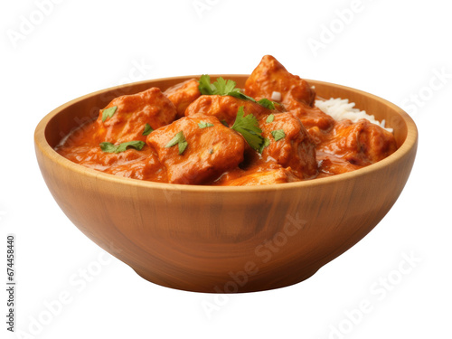 Indian chicken curry isolated on transparent background