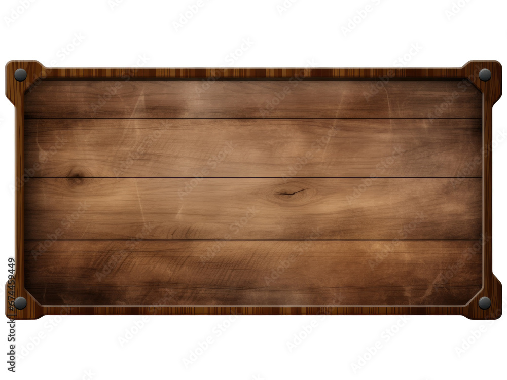 old wooden board isolated on transparent background