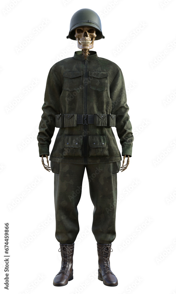 Ghost soldier on transparent background, 3d render Ghost soldier on transparent background, 3d render