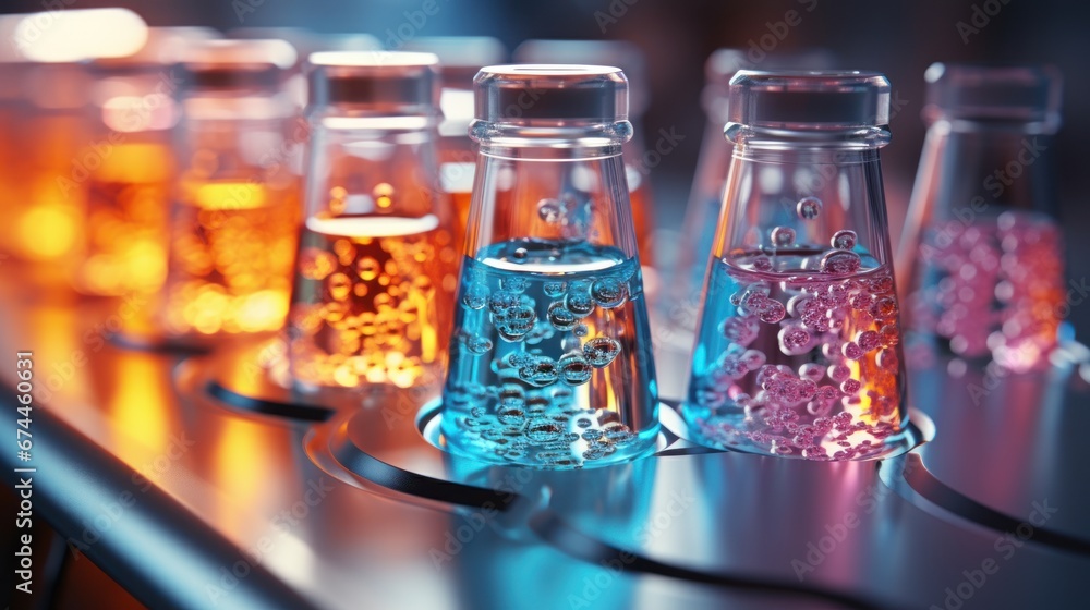 Test Tubes in a Science Laboratory Setting. Test Tubes in a Science Laboratory Setting.