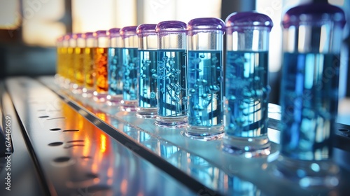 Test Tubes in a Science Laboratory Setting.