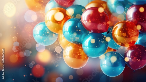  Abstract Holiday Background Adorned with Balloons