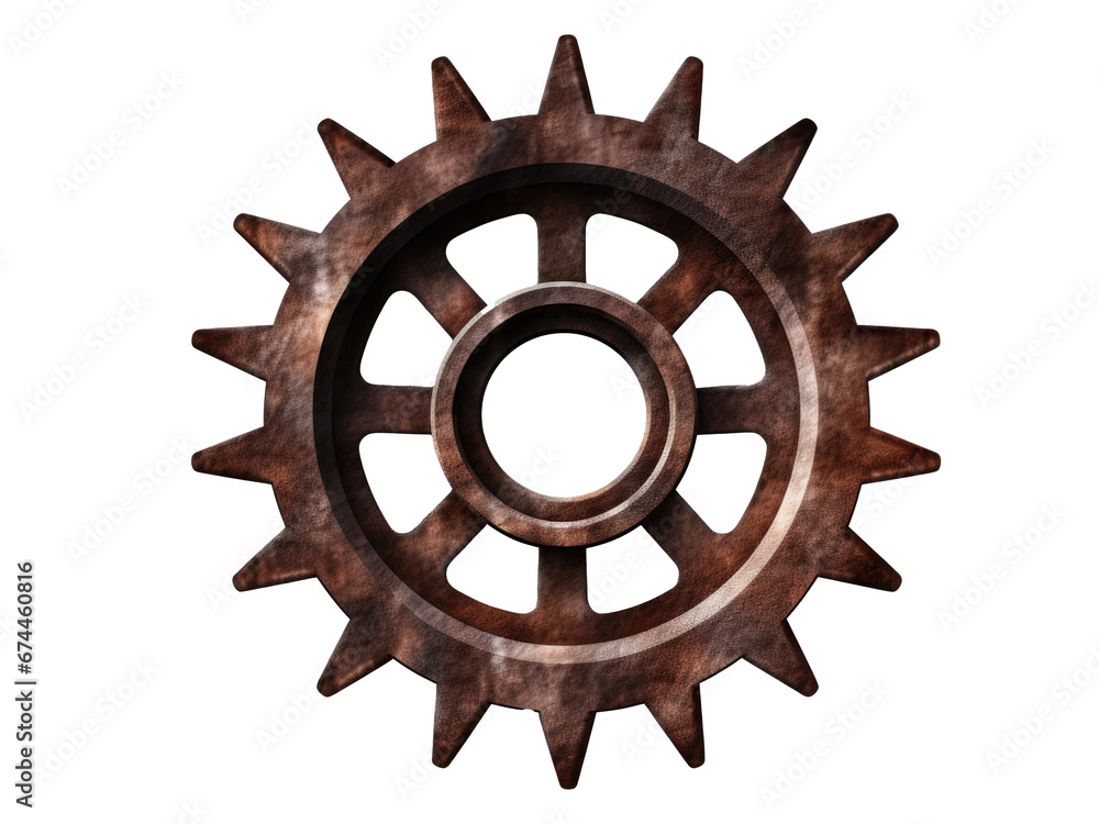 Rusty old cog wheel isolated on transparent background Rusty old cog wheel isolated on transparent background