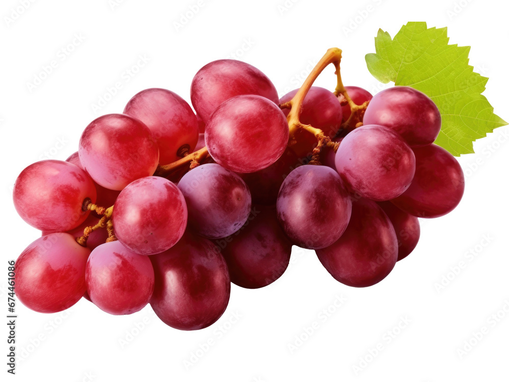 bunch of red grapes  isolated  on transparent background