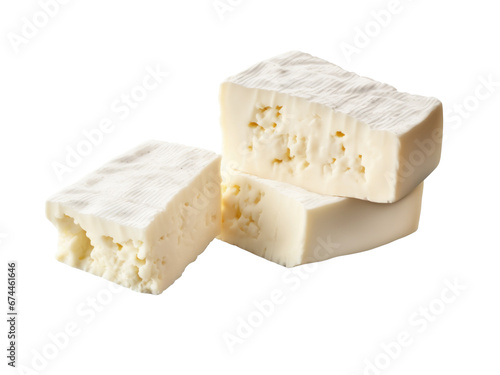 Feta cheese block isolated transparent background 