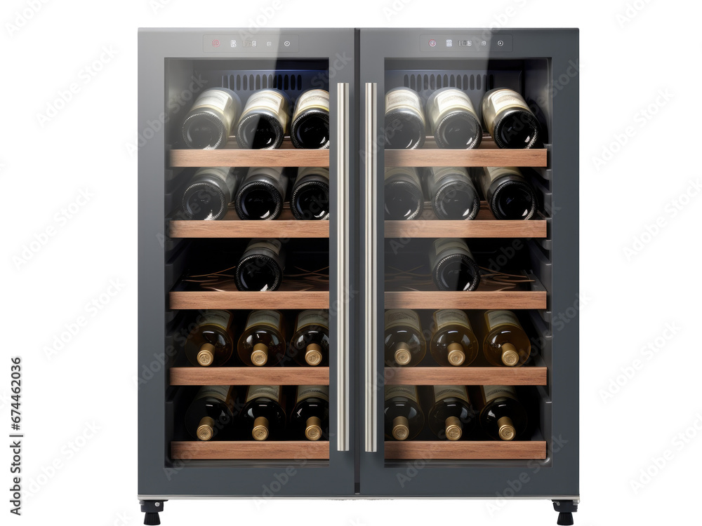 Wine fridge cooler isolated on transparent background Wine fridge cooler isolated on transparent background