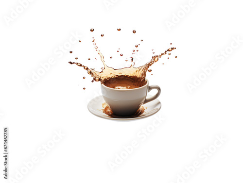 Cup of coffee isolated on white transparent background