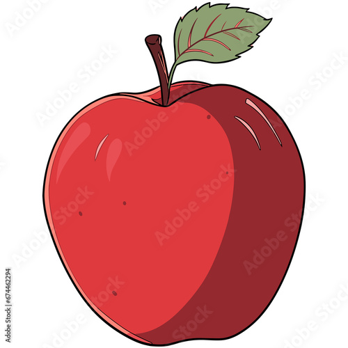 red apple with leaf. Generative AI