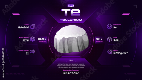 Tellurium Parodic Table Element 52-Fascinating Facts and Valuable Insights-Infographic vector illustration design