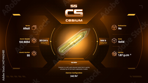 Cesium Parodic Table Element 55-Fascinating Facts and Valuable Insights-Infographic vector illustration design