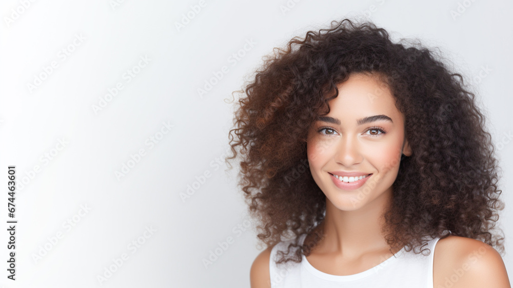 Portrait of a beautiful young woman standing and smiling on a white background, copy space.
Portrait of a beautiful young woman standing and smiling on a white background, copy space.