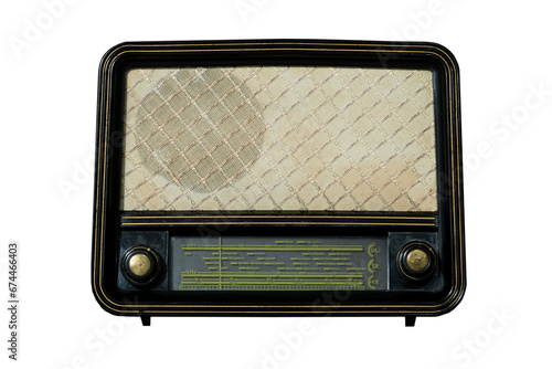 Vintage radio isolated on white background