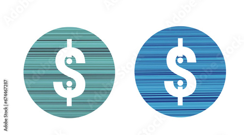 dollar icon symbol green and blue with abstract texture photo