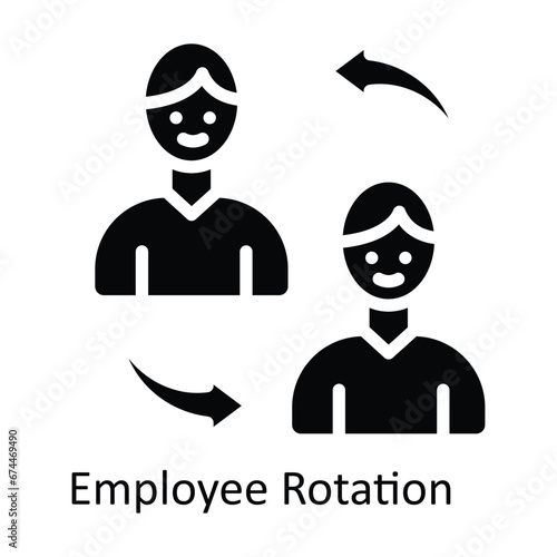Employee Rotation vector  solid Design illustration. Symbol on White background EPS 10 File