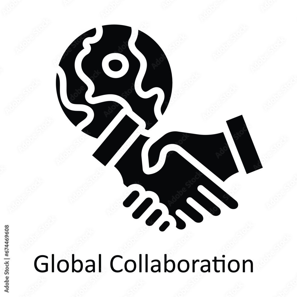 Global Collaboration vector  solid Design illustration. Symbol on White background EPS 10 File