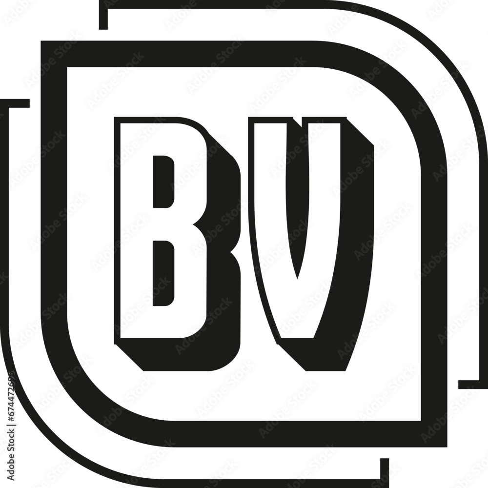 BV Letter Monogram Logo Design BV Letter Monogram Logo Design