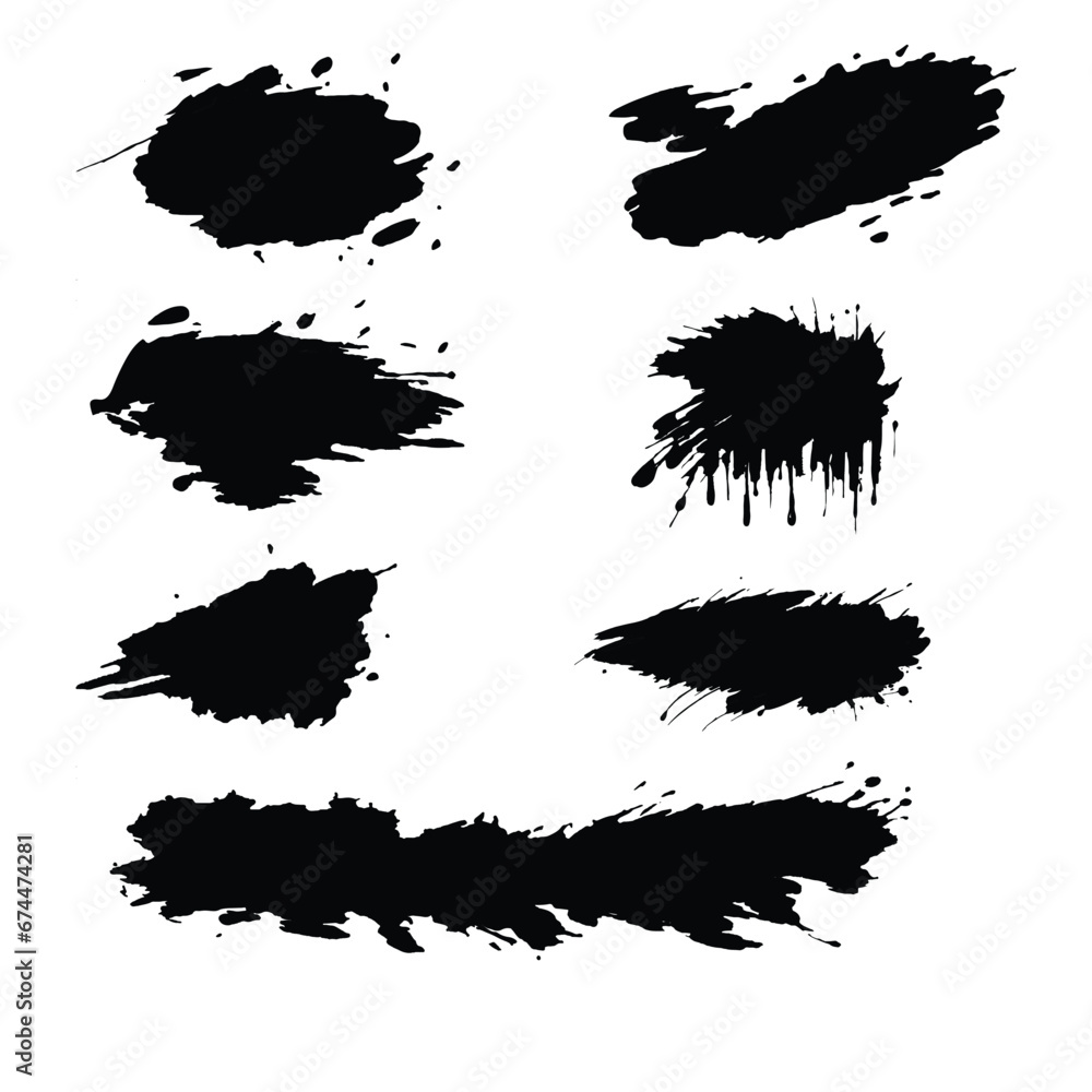 Black Grunge Brush Stroke Design Element for Artistic Creatives