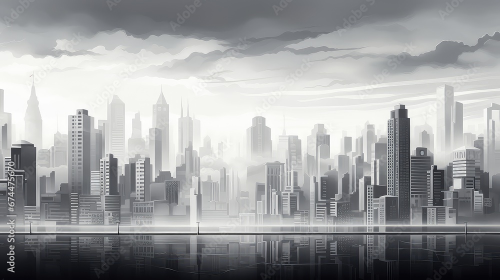 space modern grey city background illustration building scene, exterior urban, abstract gray space modern grey city background