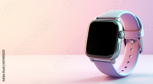 3d render of a smart watch with plan screen for mockup with copy space