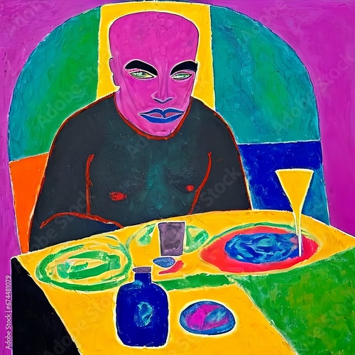 Man sitting at a table with...